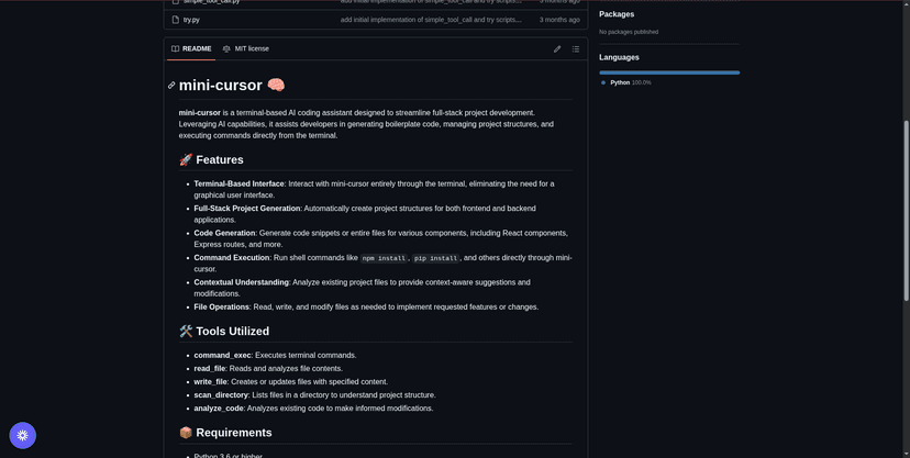 Mini-Cursor - AI Coding Assistant